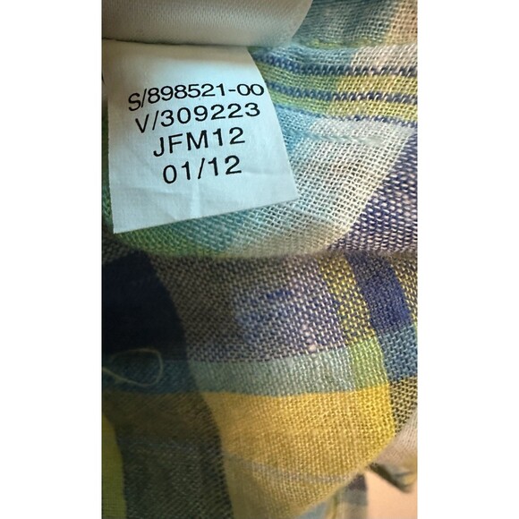 *Rare* Old Navy Linen Blend Cottagecore Yellow Plaid Tank Tie Back Women's LARGE - Picture 8 of 10
